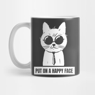 Cat says put on a happy face Mug